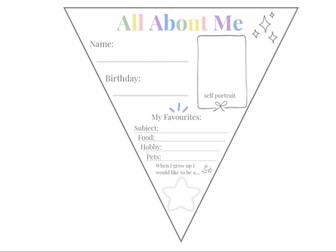 All About Me Bunting - Perfect for Sept!