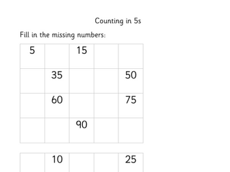 Counting in 5s