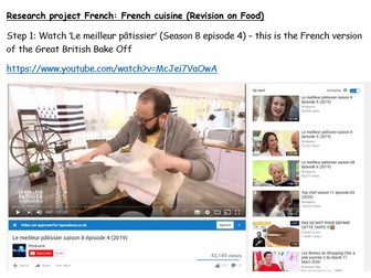 The Great British Bake Off / Le meilleur pâtissier: Research Project