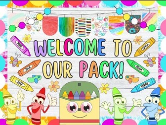 Welcome To Our Pack!: Crayon & Back To School Bulletin Board or Door Decor Kit | August & September