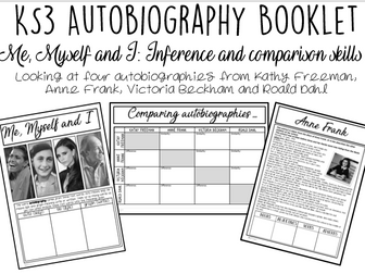 Autobiography Booklet: Me Myself and I (KS3)