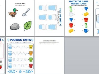 Pre-K Water Play Worksheets & Activities