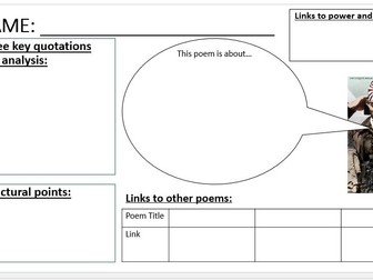 Power and Conflict poetry revision templates