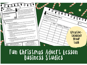 Fun Business Christmas Advert Activity - Marketing