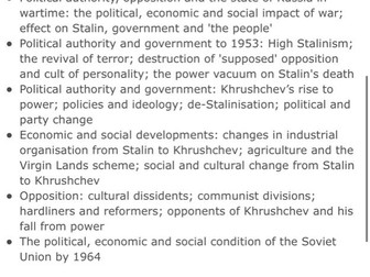 A Level Russia Khrushchev notes