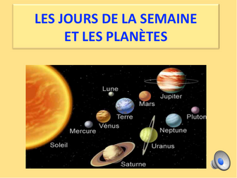 Jours de la semaine. Days of the week in French