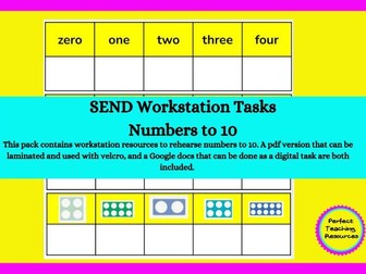 SEND Workstation Tasks- Numbers to 10