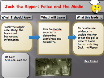 Crime and Punishment Jack the Ripper Police and Media Edexel Lesson