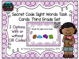 Secret Code Sight Words Task Cards: Third Grade Set