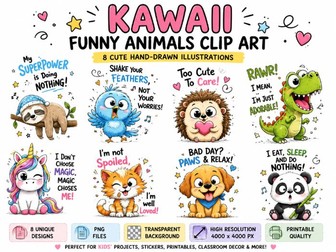 Kawaii Animals Clip Art PNG
