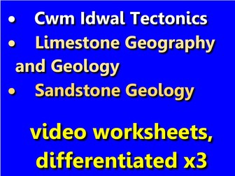 Geology video worksheets, differentiated three ways