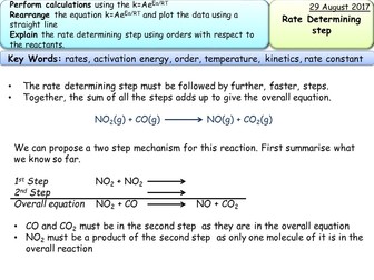 New AQA A2 physical chemistry- rate determining step