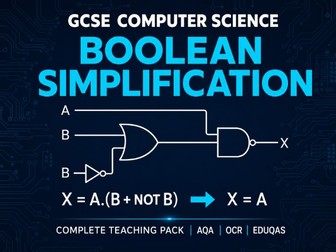 Boolean Algebra Simplification - Complete Lesson with Worksheet & Homework & Answers (GCSE)