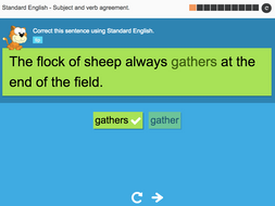 Subject and verb agreement - Interactive Activity - KS3 Spag