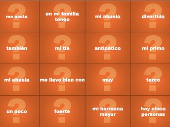 Spanish Sentence Builders: Unit 6 Describing my family and saying why I like/dislike them