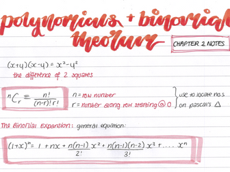 A (/AS) Level AQA Maths - Chapter 2: Polynomials & Binomial Theorem