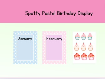 Birthday Display: Spotty Pastel Theme