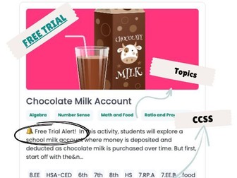 Math in Real Life:Chocolate Milk Account