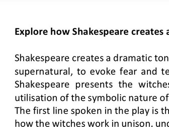 FULL MARK MACBETH GCSE ESSAY