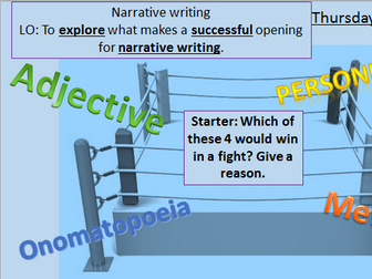 Narrative writing to encourage lower sets