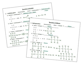 GCSE Chemistry Organic Chemistry Bundle - Worksheets with Answers