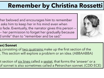 Edexcel iGCSE Poetry: Remember