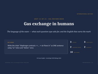 IGCSE Biology 0610 U11 Gas exchange in humans — EAL