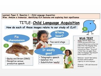 OCR English Language A Level Child Language Acquisition