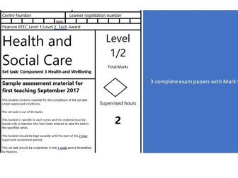 Health and Social Care BTEC Level 2 Component 3, 3 exam papers