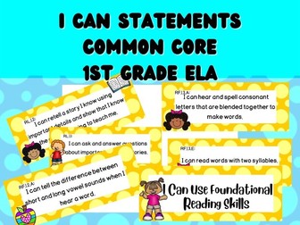 1st Grade English-Language Arts Common Core Standards for the classroom
