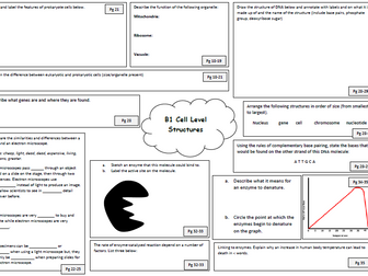 OCR B1 GCSE Biology Revision Mat