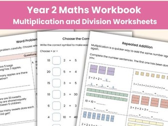 Year 2 Maths Workbook: Multiplication and Division Worksheets