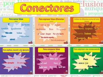 GCSE Spanish Connectives Display Poster: Structured Writing & Speaking Support Resource