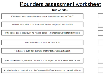 Rounders assessment true or false - Editable