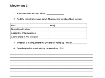 Haydn's Symphony No.104, A Level Music (Eduqas) Workbook, 82 Questions