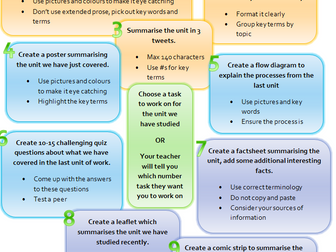 Independent study tasks