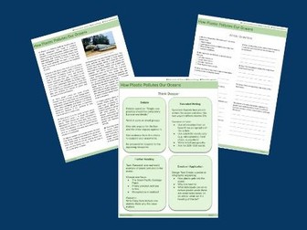 Science Article #1: How Plastic Pollutes the Ocean KS3/KS4 Science Literacy