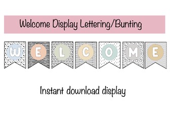 Welcome display bunting/lettering