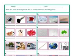 Phonics Consonant Blend FL Photo Worksheet