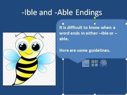 Spelling: Words Ending in Able and Ible | Teaching Resources