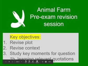 Animal Farm Pre-exam revision session - complete lesson for OCR