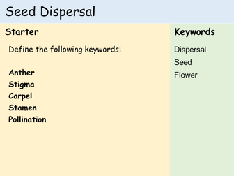 KS3 Plants - Lesson 5 - Seed Dispersal