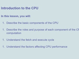 Introduction to the CPU presentation
