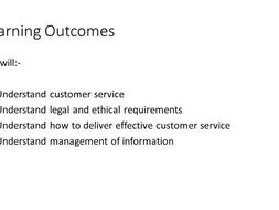 Presentation to use with groups completing the Principles of Customer Service L2 unit