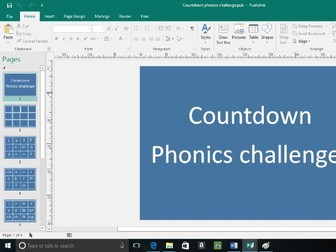 countdown style phonics challenge, for spelling or word level starter