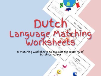 Dutch Language Matching Worksheets