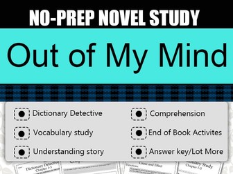 Out of My Mind Novel Study-Complete Guided Novel Study.