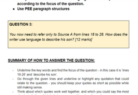 AQA GCSE English Paper 2 Section A: Q3 | Teaching Resources