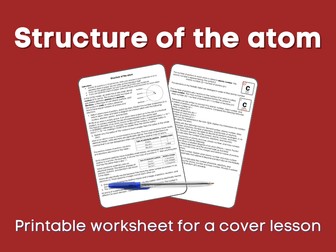 Structure of the atom Cover lesson