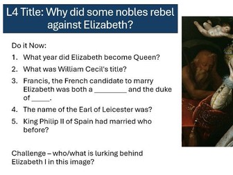 GCSE AQA Elizabethan England, 1568-1603 1.4/1.5 - Rebellions against Elizabeth